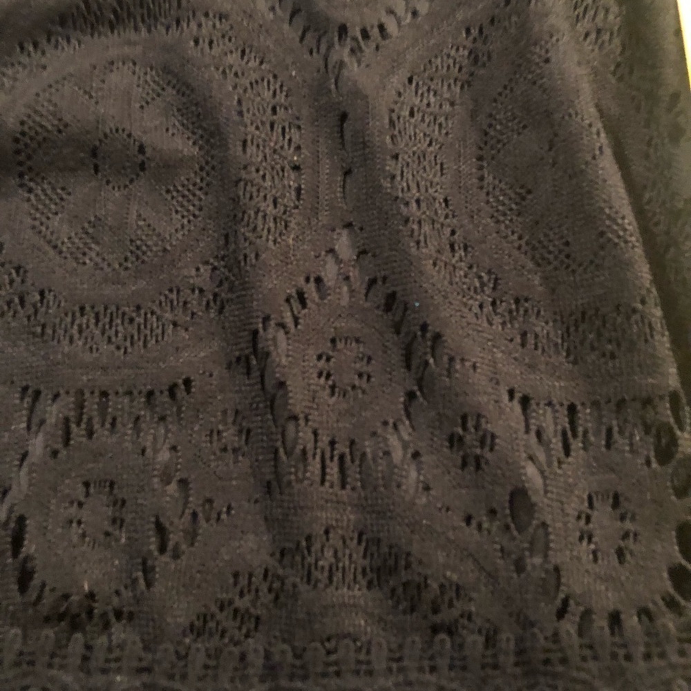 Xhilaration XXL black crochet lined camisole fringe trim adjustable - Picture 9 of 10